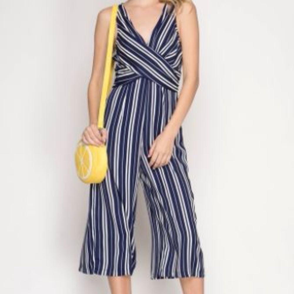 SLEEVELESS STRIPED JUMPSUIT - Picture 3 of 7